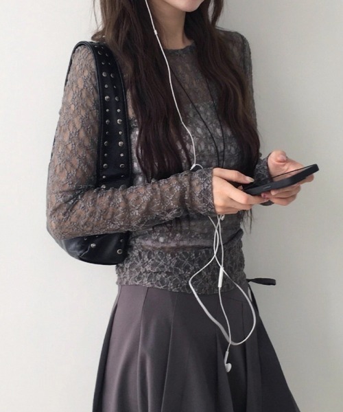 ReRe tシャツ 総レース×シアートップス レディース : ZOZOTOWN Yahoo