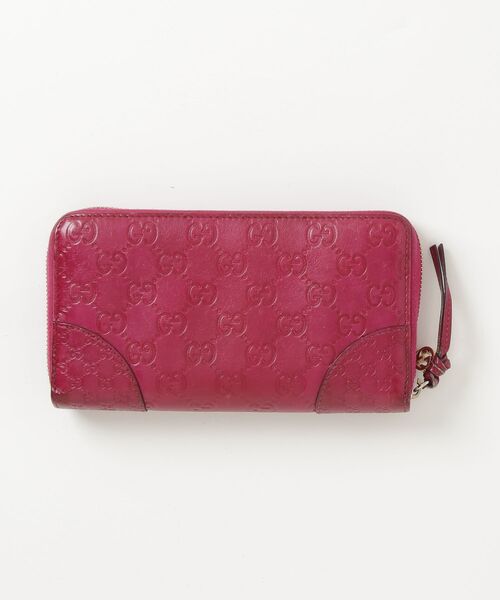 【美品】グッチ シマ 三つ折り財布 パープル グレージュ GUCCI（グッチ） グッチシマ 財布 - パープル レディース : ZOZOTOWN