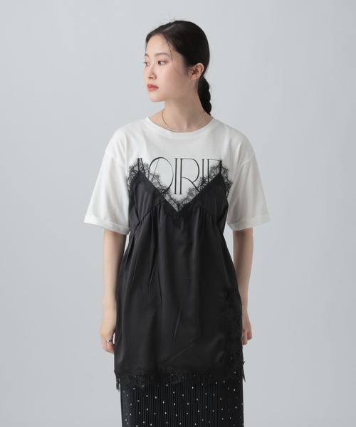 tシャツ キャミドッキングプリントプルオーバー　668383 レディースの画像