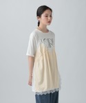 tシャツ 半袖 キャミドッキングプリントプルオ...の詳細画像2