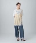 tシャツ 半袖 キャミドッキングプリントプルオ...の詳細画像5