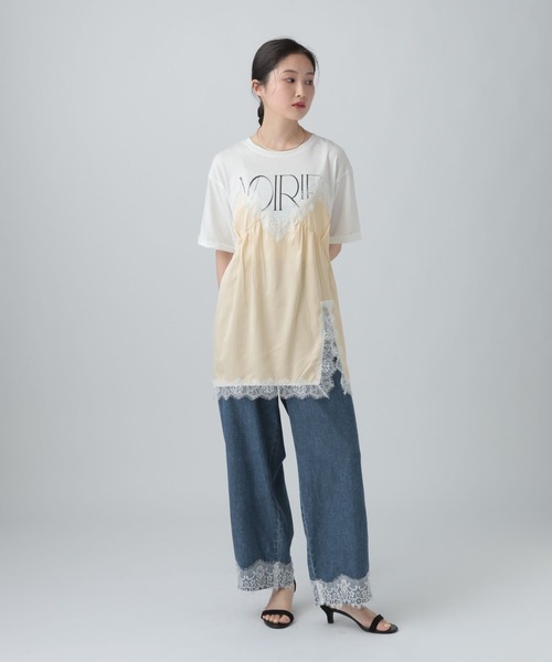 tシャツ キャミドッキングプリントプルオーバー　668383 レディースの画像