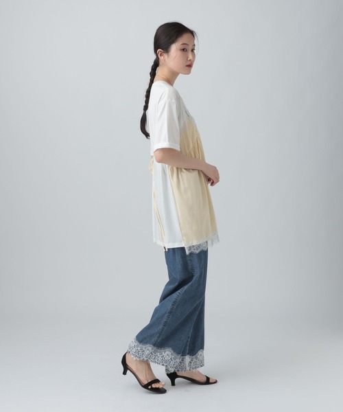 tシャツ キャミドッキングプリントプルオーバー　668383 レディースの画像