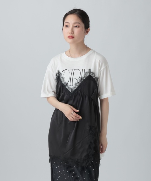 tシャツ キャミドッキングプリントプルオーバー　668383 レディースの画像