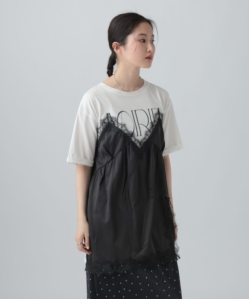 tシャツ キャミドッキングプリントプルオーバー　668383 レディースの画像