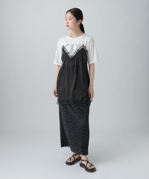 tシャツ キャミドッキングプリントプルオーバー　668383 レディースの画像