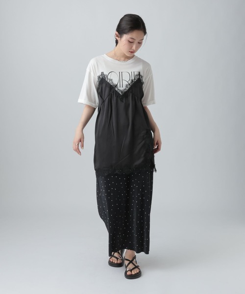 tシャツ キャミドッキングプリントプルオーバー　668383 レディースの画像