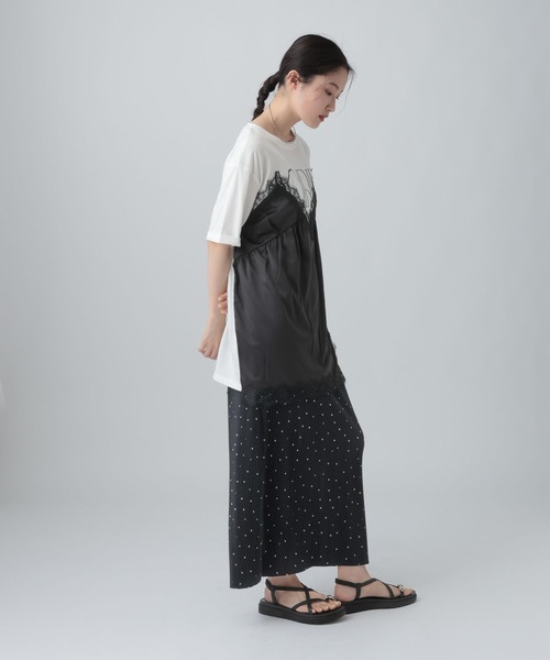 tシャツ キャミドッキングプリントプルオーバー　668383 レディースの画像