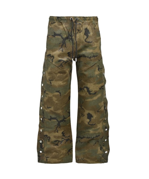 BREATH パンツ NEW RICH SIDE BUTTON COATING CAMO PANTS メンズ