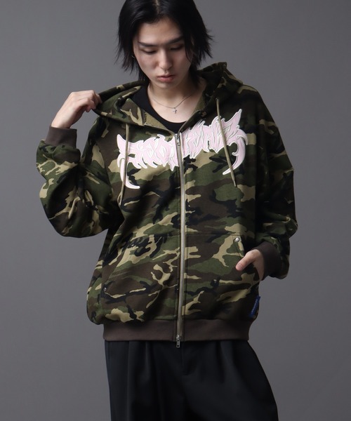 「SEQUENZ」 ジップアップパーカー L グリーン メンズ_画像3
