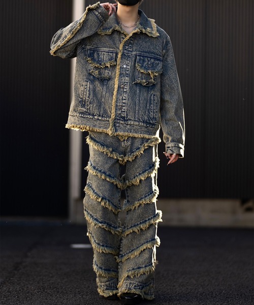 「CLEL」 デニムパンツ X-SMALL グレー メンズ_画像7