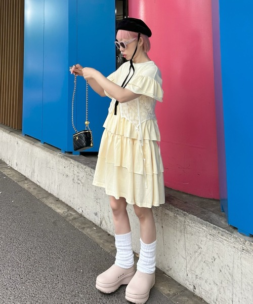 Alley Tokyo ワンピース 「復刻！」半袖になったフリフリカットワンピ