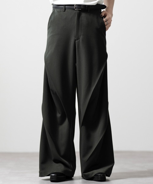 ワイドパンツ スラックス 「CLEL」Prime TR 3D Tuck Slacks / プライムTR 3Dタックスラックス メンズ レディースの画像