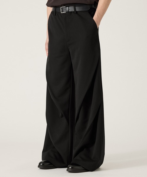 ワイドパンツ スラックス 「CLEL」Prime TR 3D Tuck Slacks / プライムTR 3Dタックスラックス メンズ レディースの画像