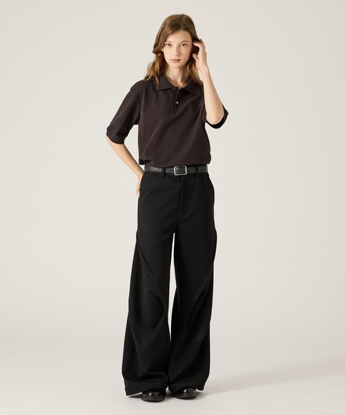 ワイドパンツ スラックス 「CLEL」Prime TR 3D Tuck Slacks / プライムTR 3Dタックスラックス メンズ レディースの画像