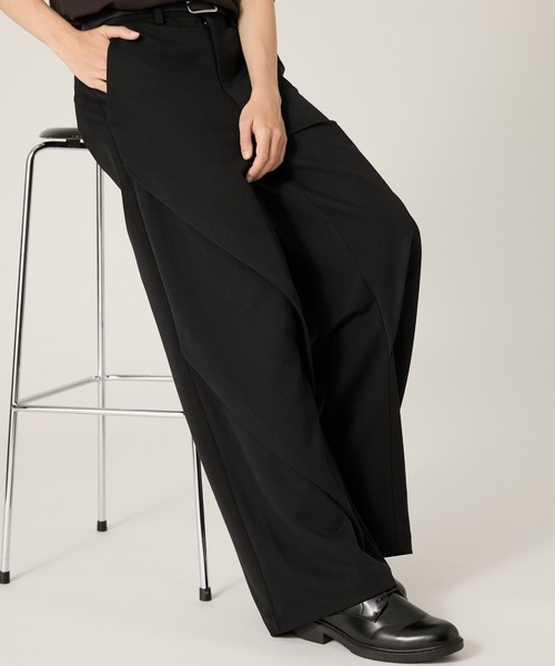 CLEL（クレイル） ワイドパンツ スラックス 「CLEL」Prime TR 3D Tuck