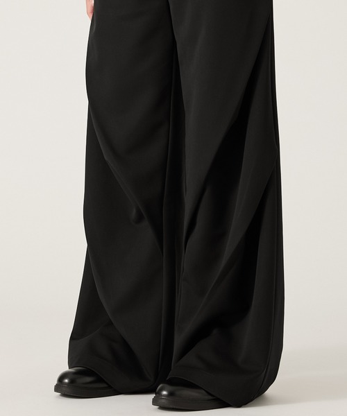 CLEL（クレイル） ワイドパンツ スラックス 「CLEL」Prime TR 3D Tuck