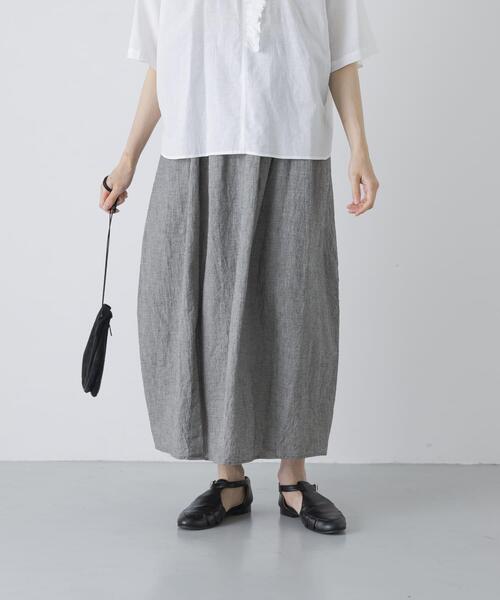 スカート コットンリネンコクーンスカートの画像