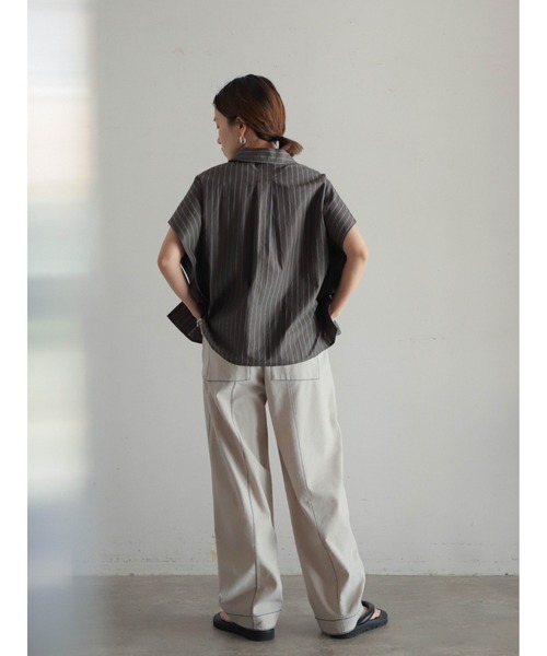 「FIL DE FER」 半袖シャツ FREE ダークブラウン レディース_画像6