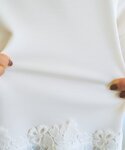 tシャツ 裾レースダンボールカットソー レディースの詳細画像5