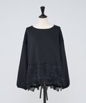 tシャツ 裾レースダンボールカットソー レディースの詳細画像4