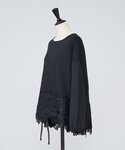 tシャツ 裾レースダンボールカットソー レディースの詳細画像3