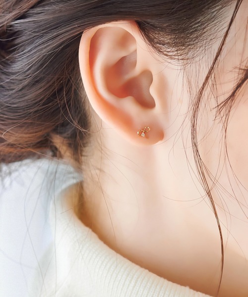 新品未使用　【K10】Phoebe フィービー リーフダイヤモンドピアス Phoebe ピアス 「K10」リーフダイヤモンドピアス/限定BOX＆