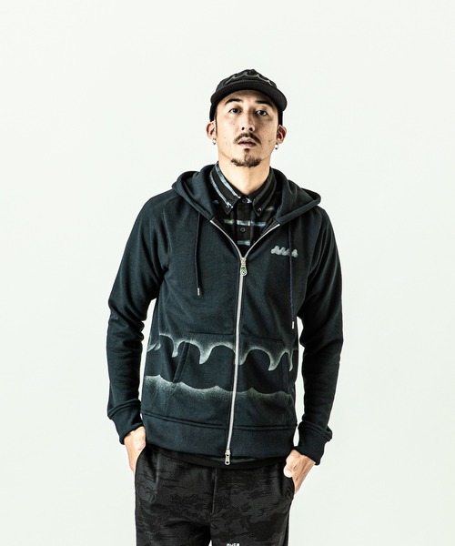 【国内発】 muta x ACANTHUS / Freedom SleeveZip-up / パーカー ACANTHUS(アカンサス)】muta Stencil Freedom Sleeve Zip-up
