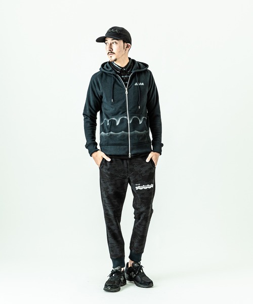 ACANTHUS パーカー ACANTHUS：muta Stencil Freedom Sleeve Zip