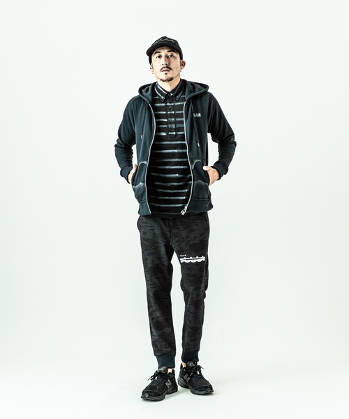 ACANTHUS パーカー ACANTHUS：muta Stencil Freedom Sleeve Zip