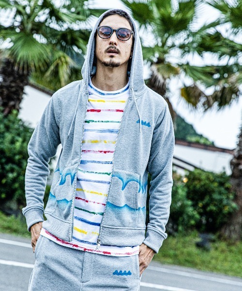 【国内発】 muta x ACANTHUS / Freedom SleeveZip-up / パーカー ACANTHUS x muta MARINE Geometric Freedom Sleeve Zip-up