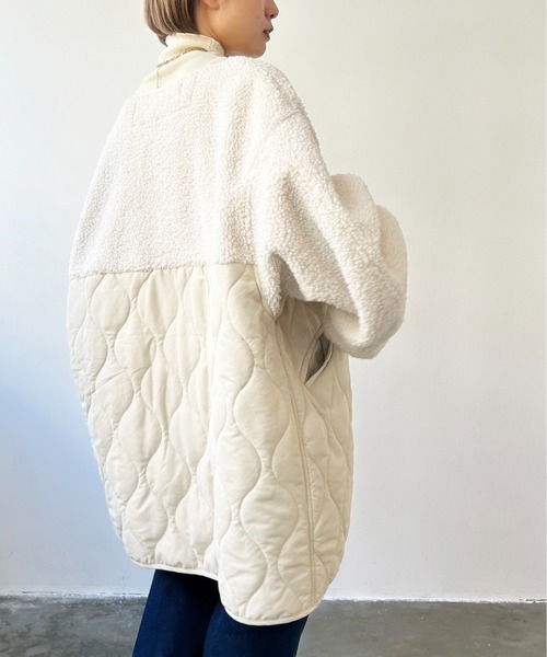 ジャケット ミリタリージャケット マットタフタ×ボア切替M65ショート