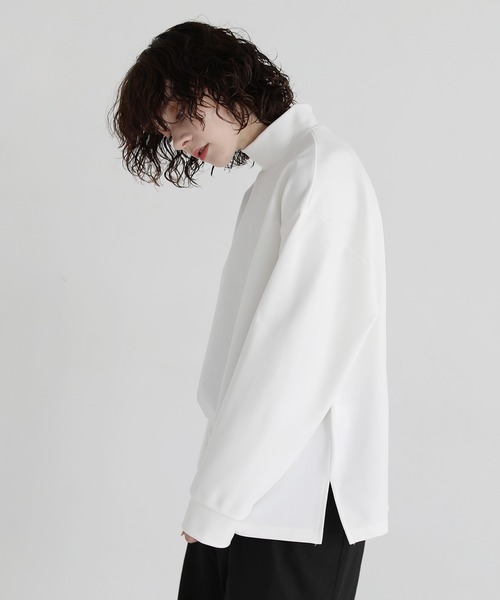 tシャツ モックネックポンチ長袖カットソー メンズ レディース