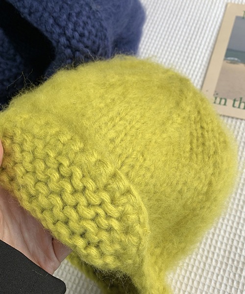 aimoha（アイモハ） ニット帽 ニットキャップ モヘアフライトニット