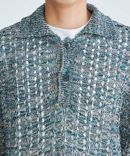 08sircus / cotton melange over size polo