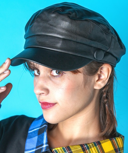 キャップ 帽子 an meets zakka レザーマリンキャップ レディース