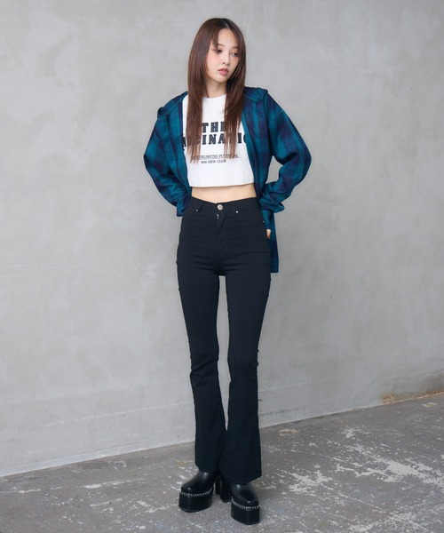 ENVYM パンツ フレアカラージェギンス レディース : ZOZOTOWN