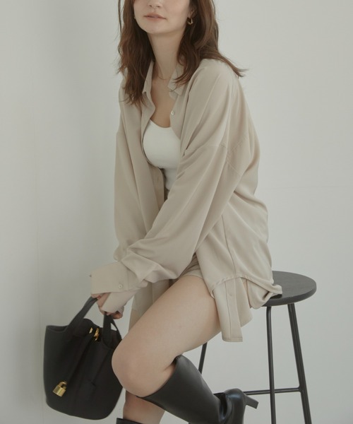 ACYM ブラウス シャツ Relaxy satin shirt SETUP レディース 