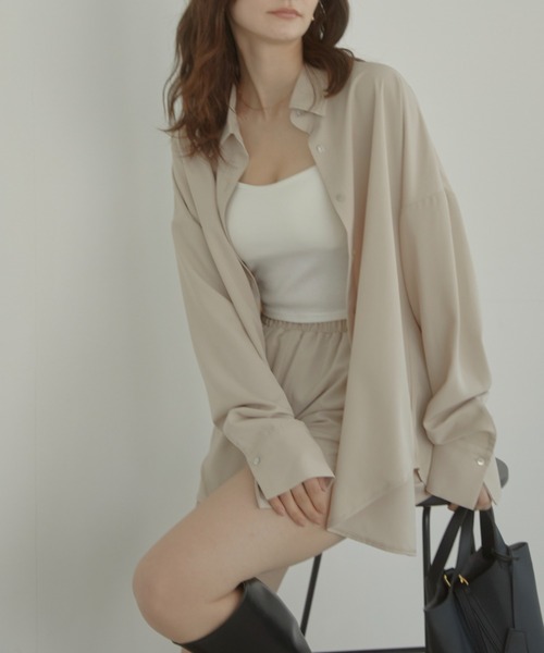 ACYM ブラウス シャツ Relaxy satin shirt SETUP レディース 