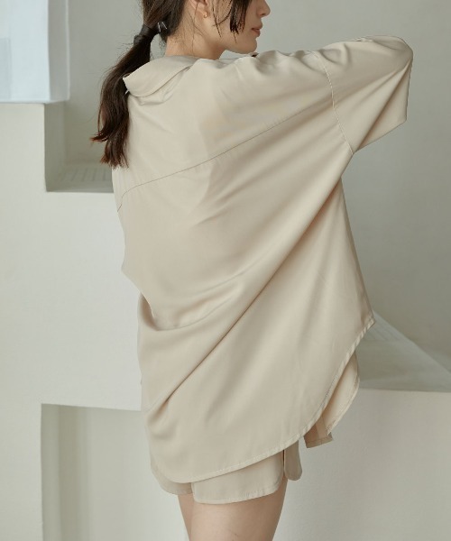 ACYM ブラウス シャツ Relaxy satin shirt SETUP レディース 