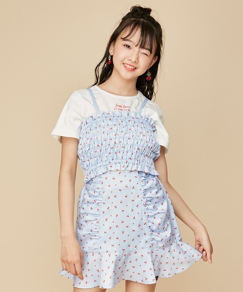 tシャツ Tシャツ チェリー柄ビスチェ＋Tシャツセット キッズ  