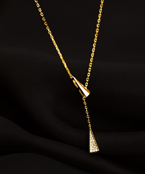 アクセサリー Y DiamondHearts ネックレス トライアングルモチーフ Y字