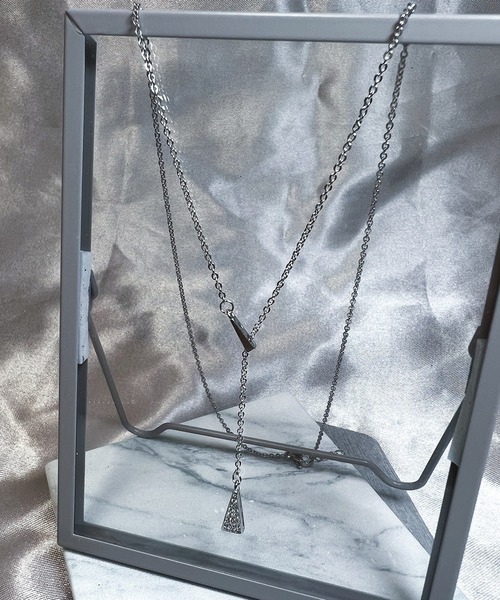 アクセサリー Y DiamondHearts ネックレス トライアングルモチーフ Y字