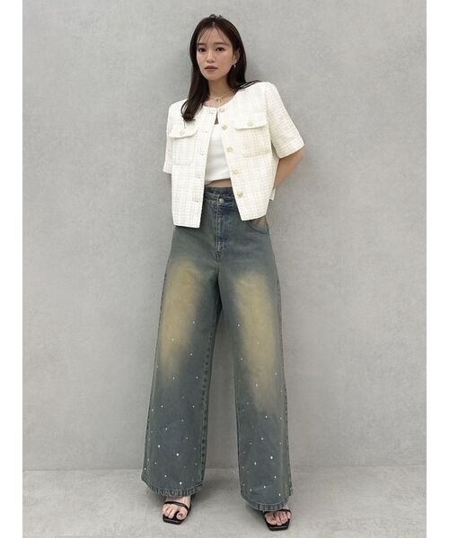 ハーフスリーブツイードジャケット Lily Brown ハーフスリーブツイードジャケット LILY BROWN｜ハーフ