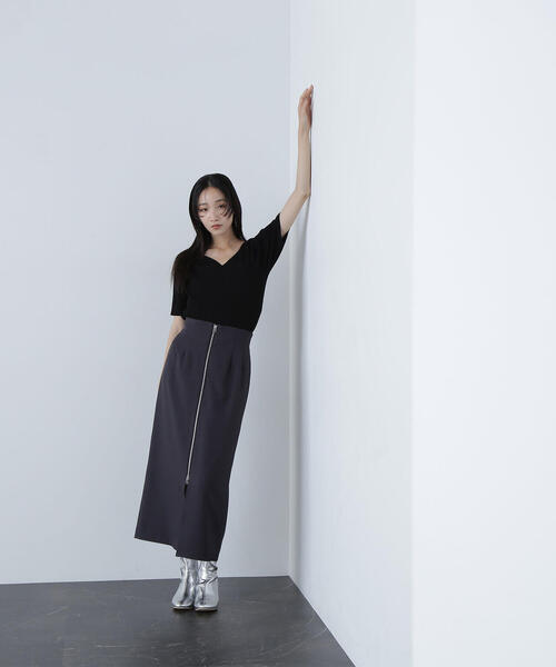 NATURAL BEAUTY BASIC スカート 「Oggi掲載」フロントジップナロー 
