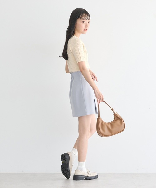 earth music&ecology ニット セーター 半袖ケーブルニットプル