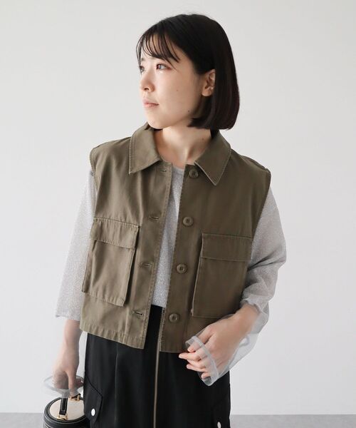 Sugar spoon（シュガースプーン） ベスト ジレ ミリタリーショート