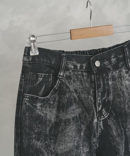 関税/送料込【HELLOICE】ウォッシュディストレスフレア ジーンズ ジーンズ デニム デニムパンツ 「eL」Tight Flare DenimPants