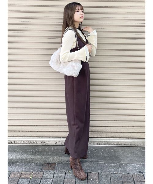 MURUA（ムルーア） ワンピース ウールライクアシメジャンパースカート