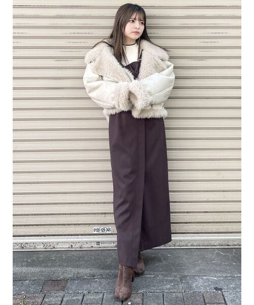 MURUA（ムルーア） ワンピース ウールライクアシメジャンパースカート